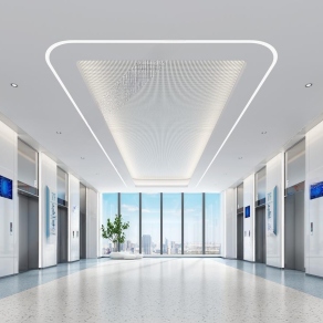 现代医院电梯厅3D模型下载